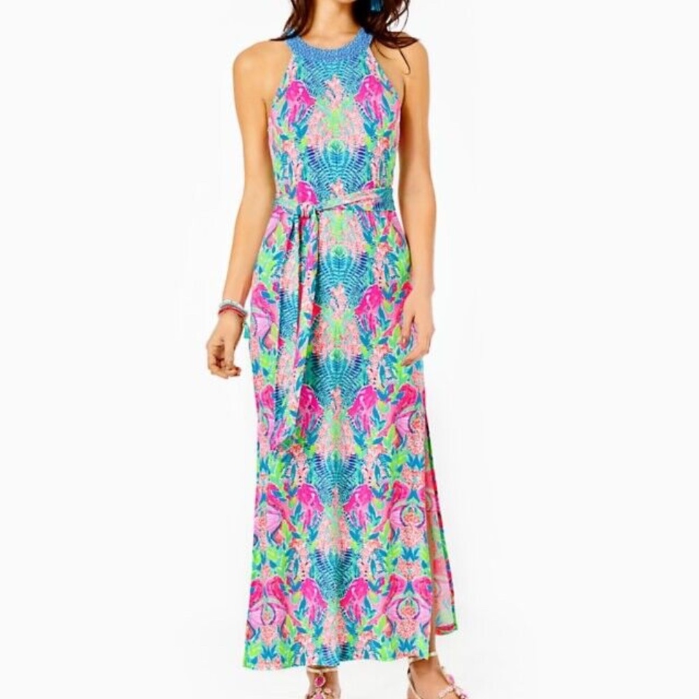 New Lilly Pulitzer Monterrey Maxi Dress "Reeflections" Engineered size Small